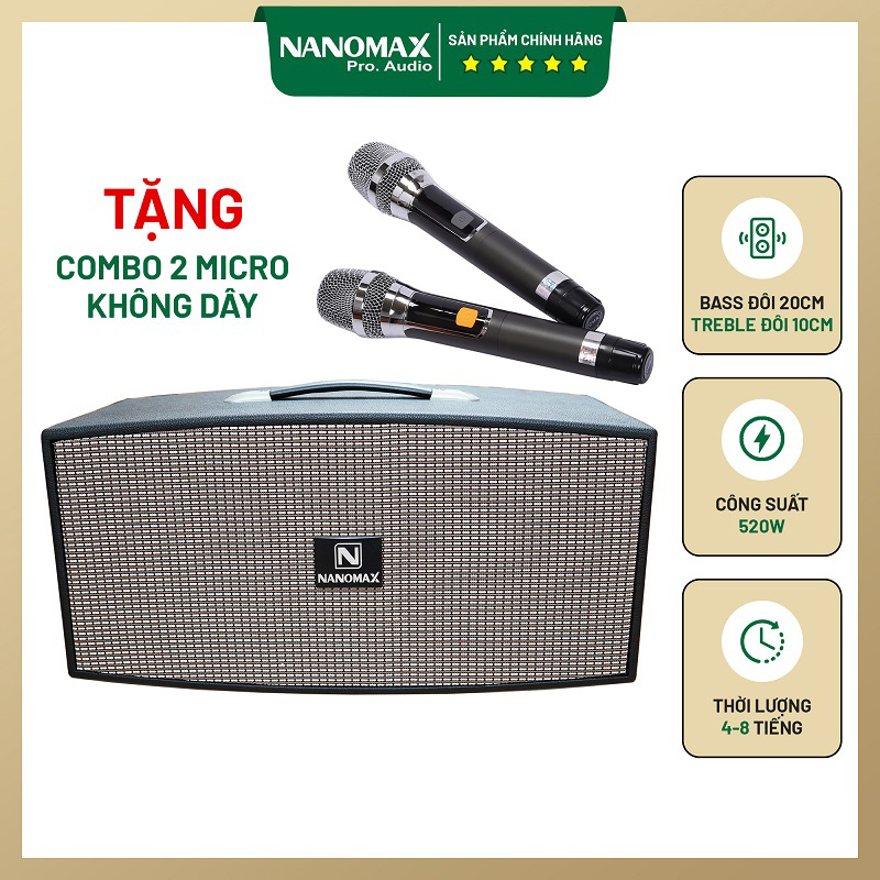 Loa karaoke xách tay Nanomax X-420 đen 1