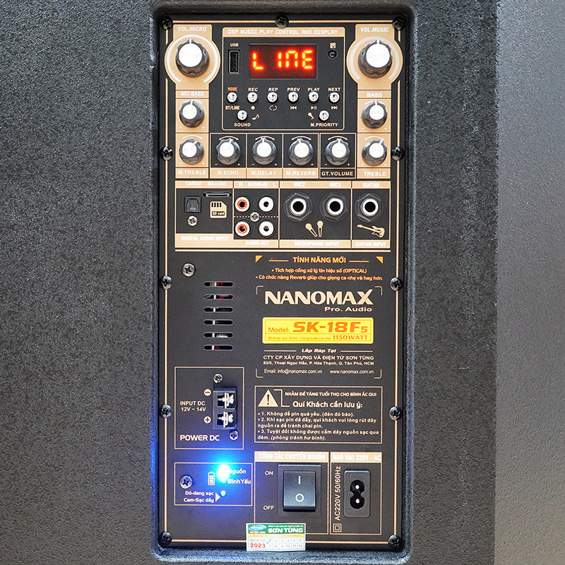 Loa kéo Nanomax SK-18F5 karaoke bluetooth lưới xám 5