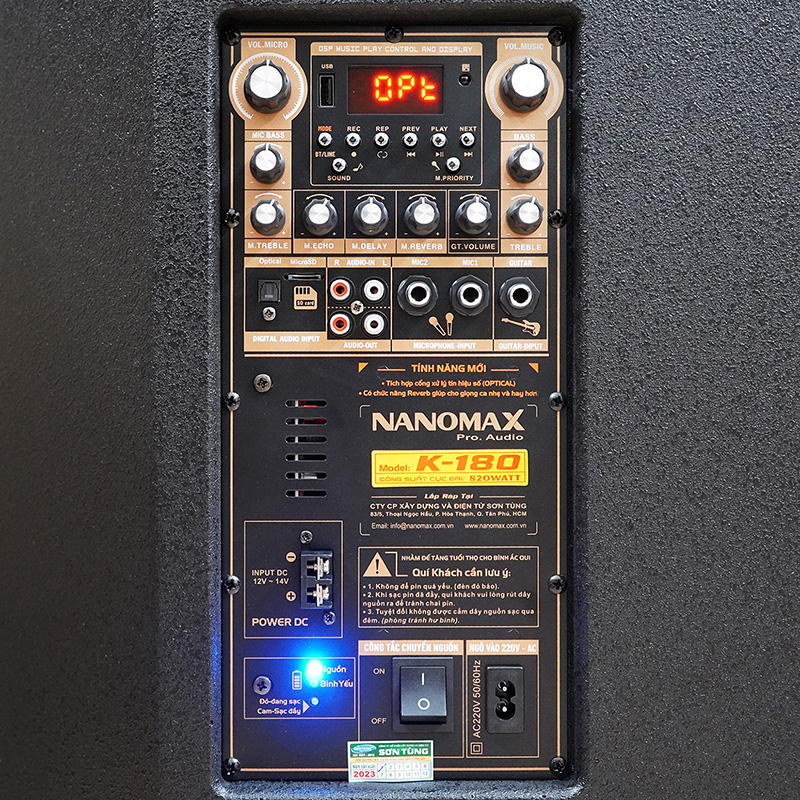 Loa kéo Nanomax K-180 karaoke bluetooth lưới xám 10