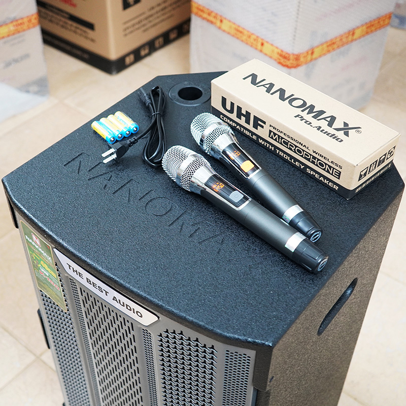 Loa kéo Nanomax K-180 karaoke bluetooth lưới xám 11