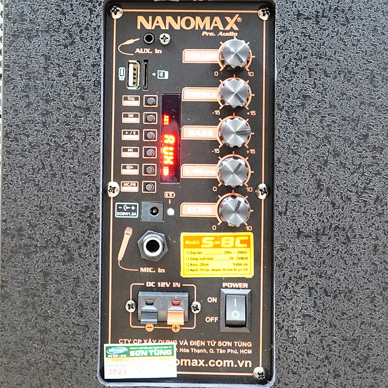 Loa kéo karaoke mini nanomax s-8c lưới xám 7