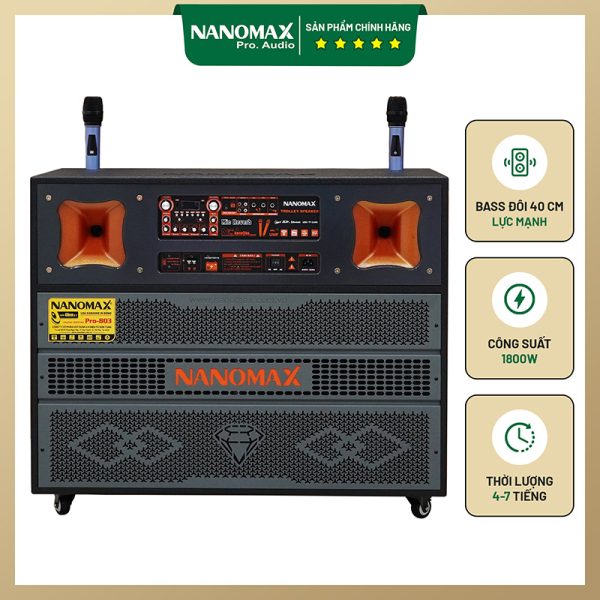 Loa Kéo Bình & Điện Nanomax Pro-803 Bass Đôi 40cm 1800w | Loa Kẹo ...