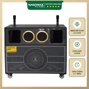 Loa Kéo Bình & Điện Nanomax Pro-215 Bass Đôi 40cm 2200w