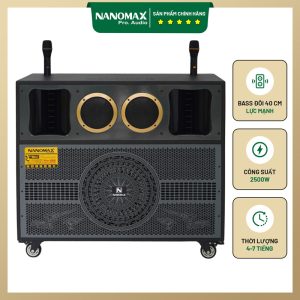 Loa Kéo Bình & Điện Nanomax Pro-555 Bass Đôi 40cm 2400w